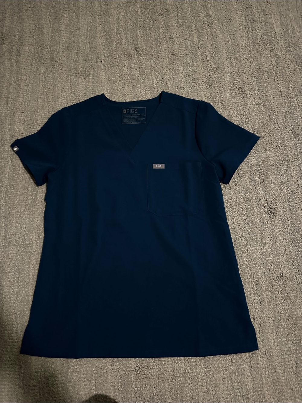 FIGS Navy Short-Sleeve V-Neck Scrub Top